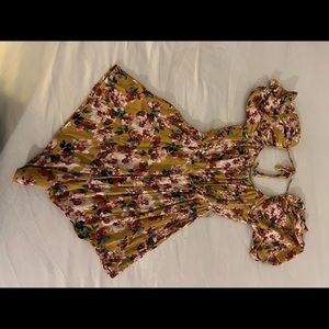 Yellow short jumpsuit.